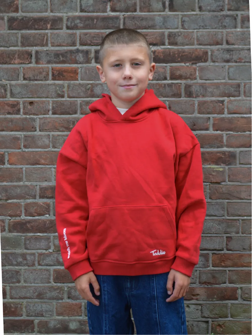 Watch Me Bloom Oversized Hoodie Red