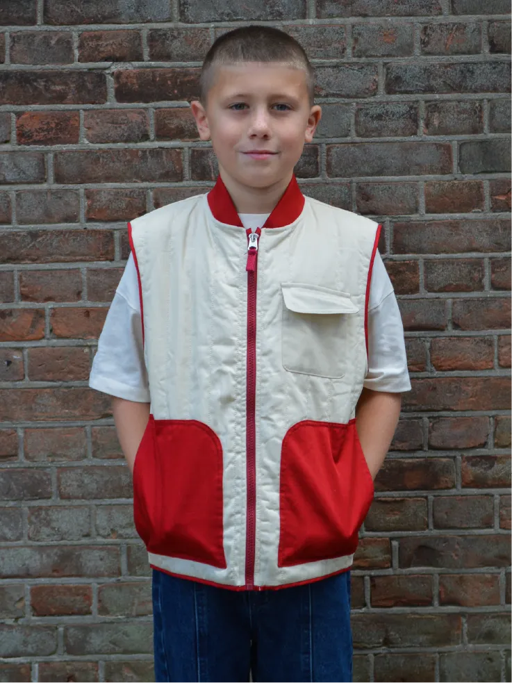 Padded Utility Gilet Cream