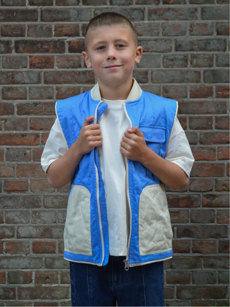 Padded Utility Gilet Blue