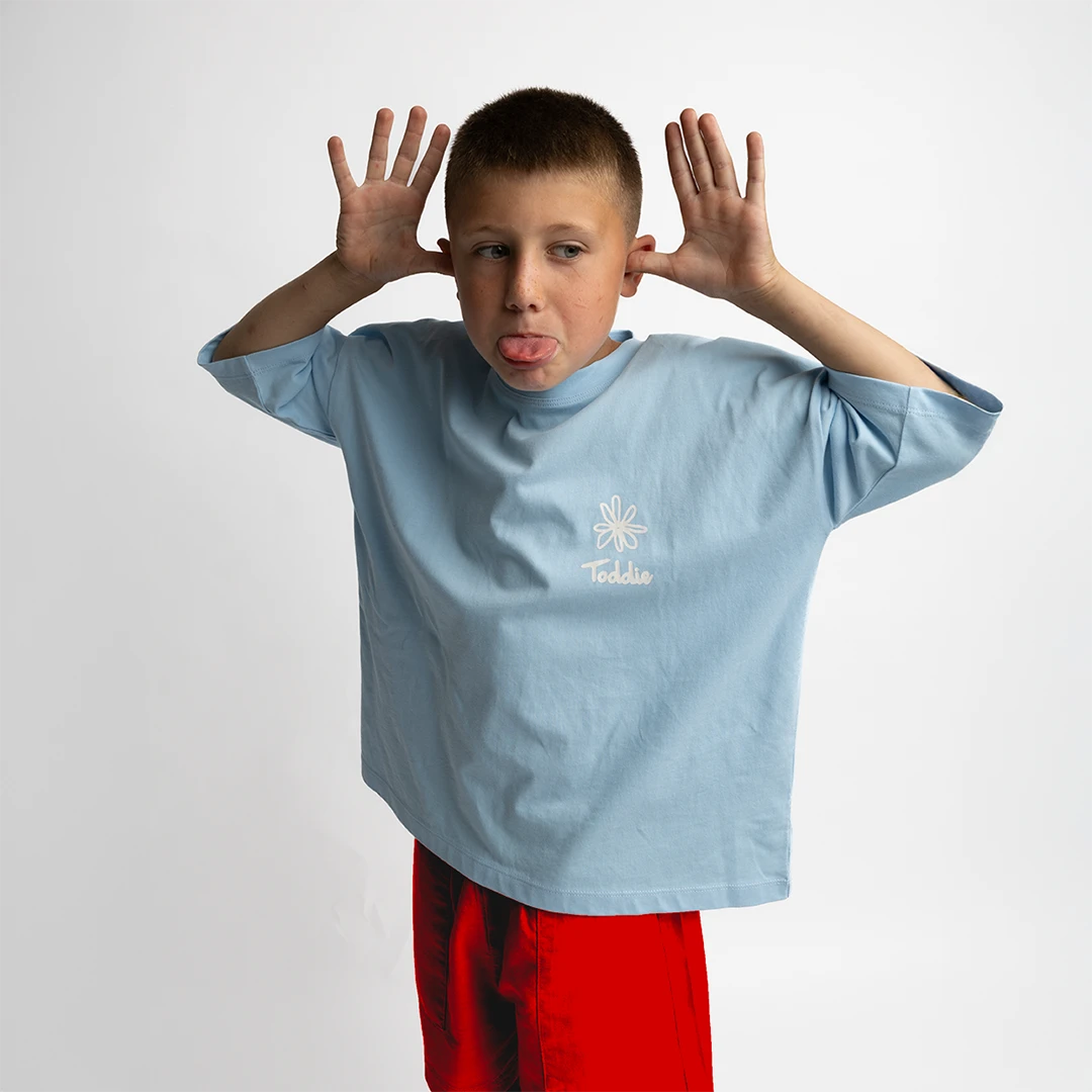 Blue, tee, Oversized, Toddie, Streetwear, Kidswear, Cotton