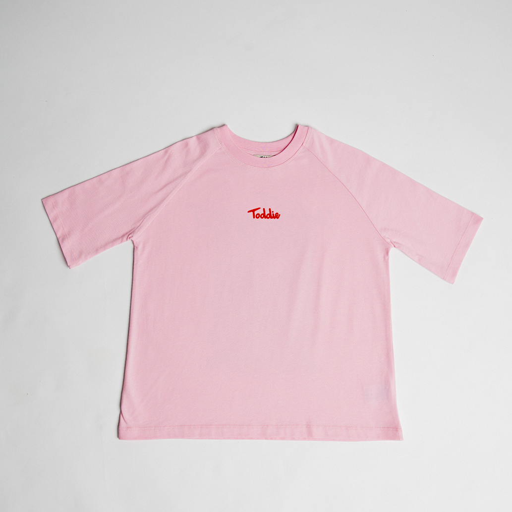 Sweet Harvest - Oversized Tee Pink featuring a soft pink oversized cotton tee with Toddie signature on front.