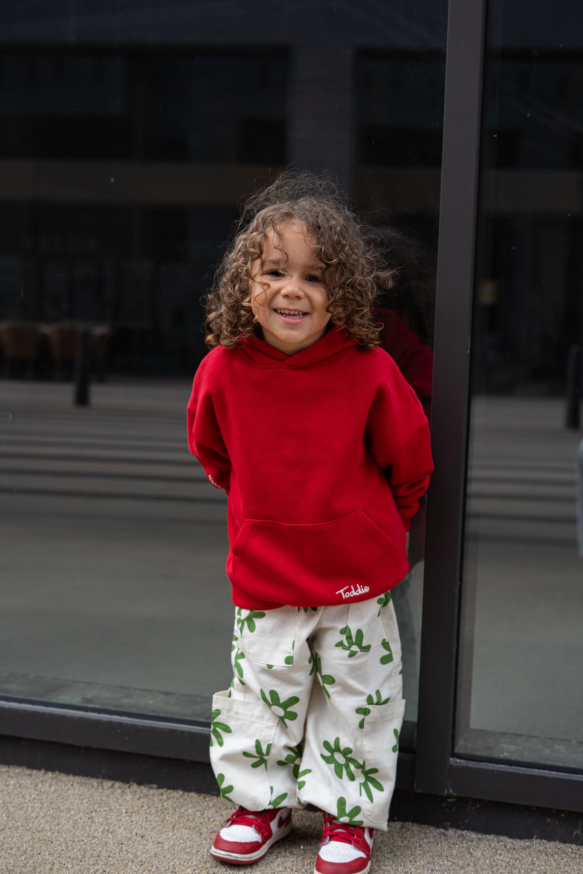 Watch Me Bloom Oversized Hoodie Red