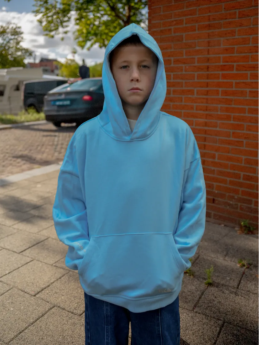 Watch Me Bloom Oversized Hoodie Blue