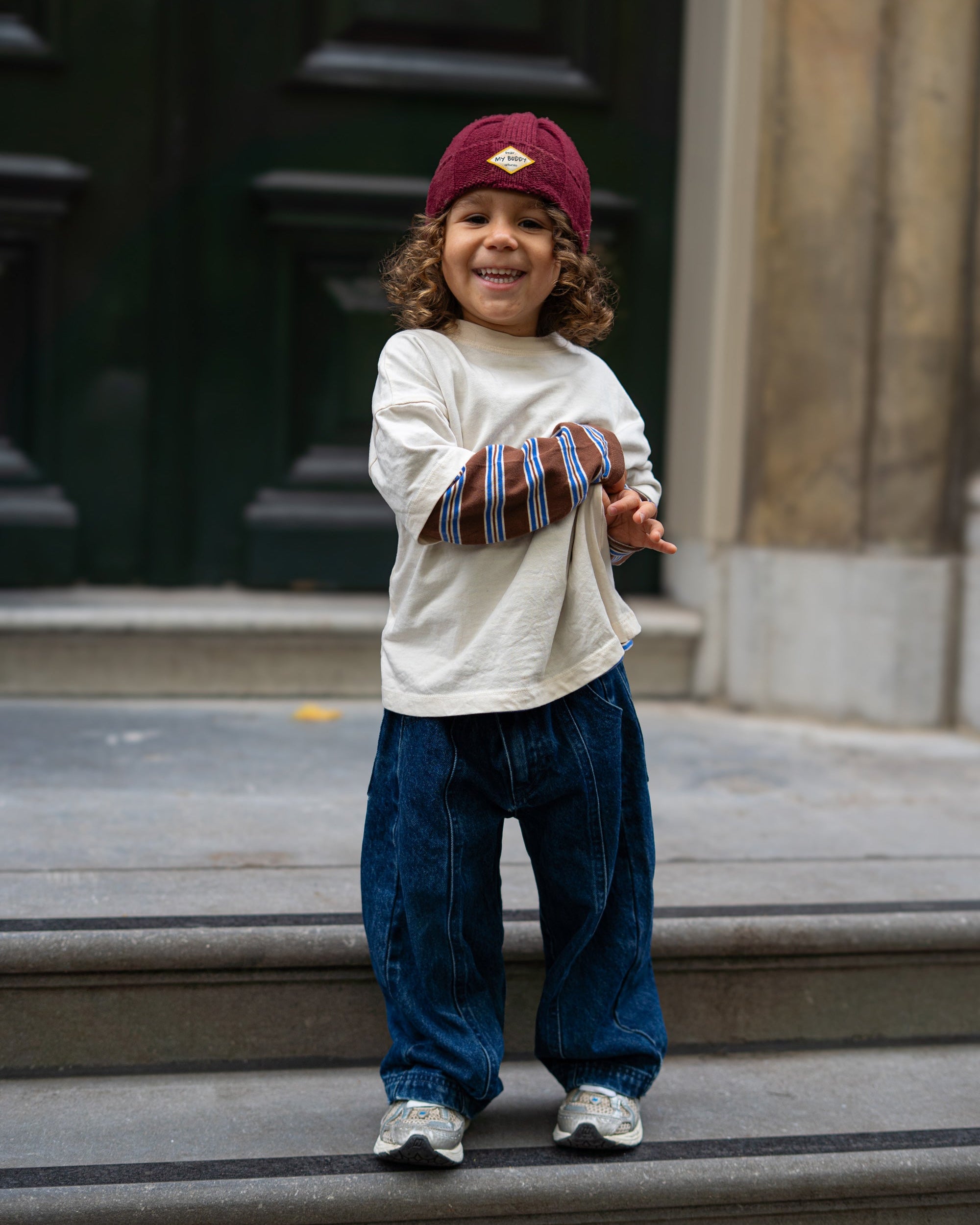 メンズ Wudge boy switching balloon denim pants