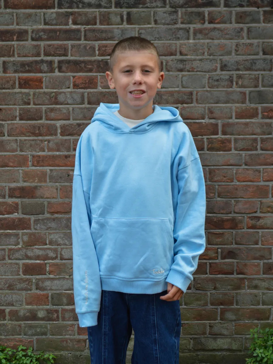 Watch Me Bloom Oversized Hoodie Blue
