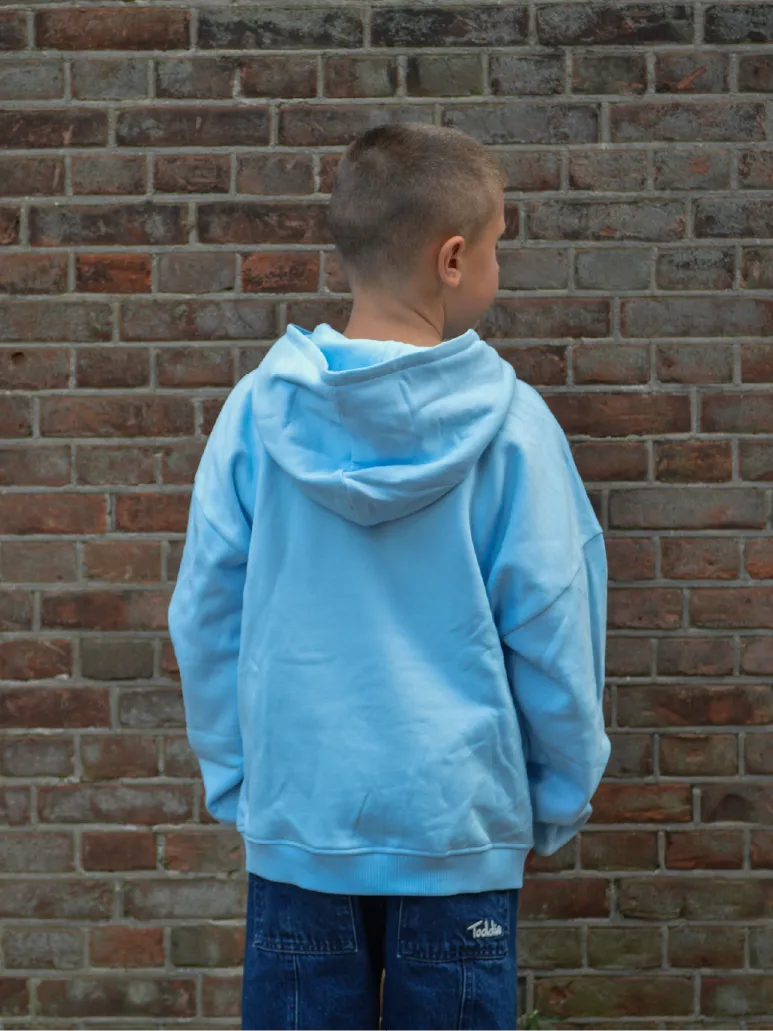 Watch Me Bloom Oversized Hoodie Blue