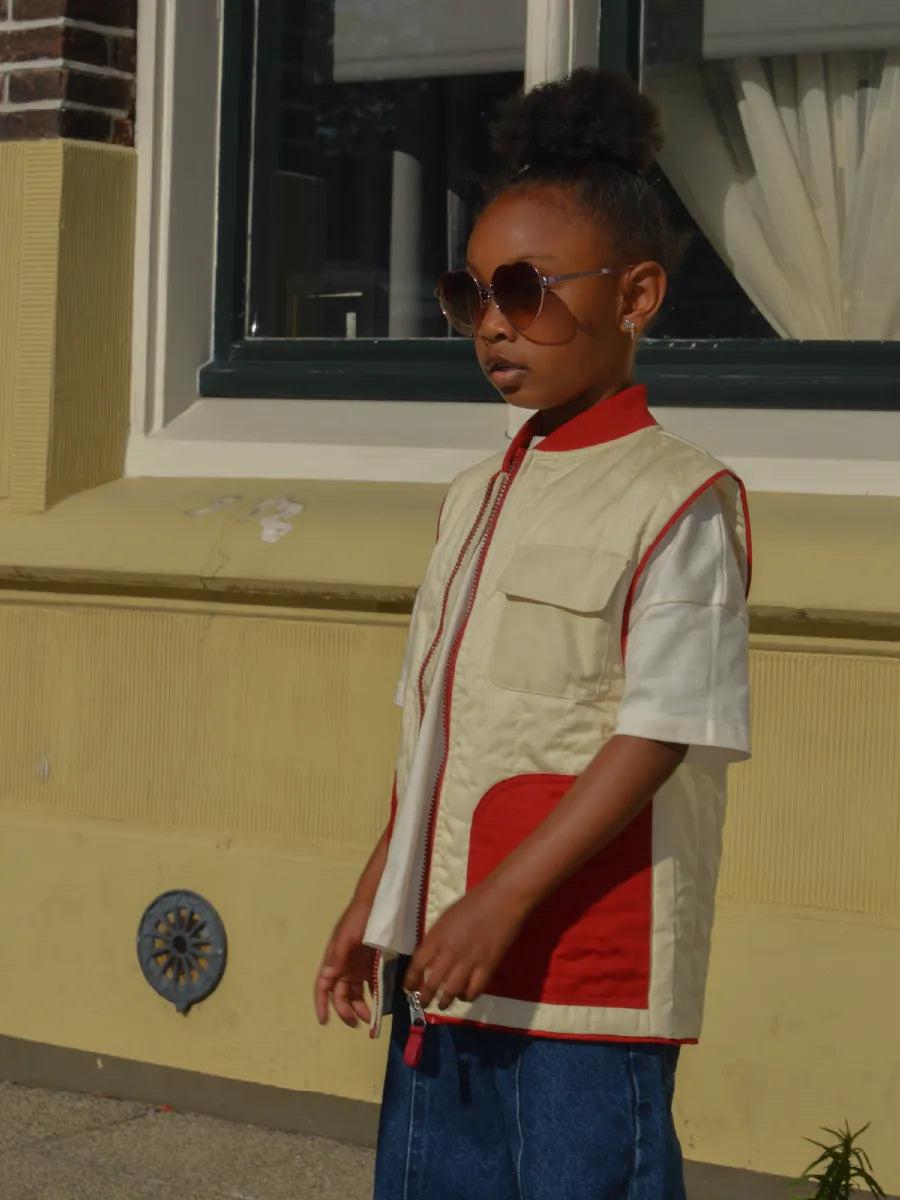Padded Utility Gilet Cream