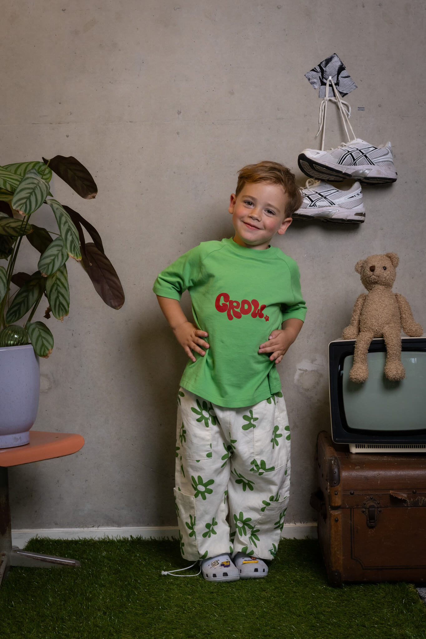 Confident kid rocking FIT #7 with playful style and real charm—Toddie keeps it creative and effortlessly cool.