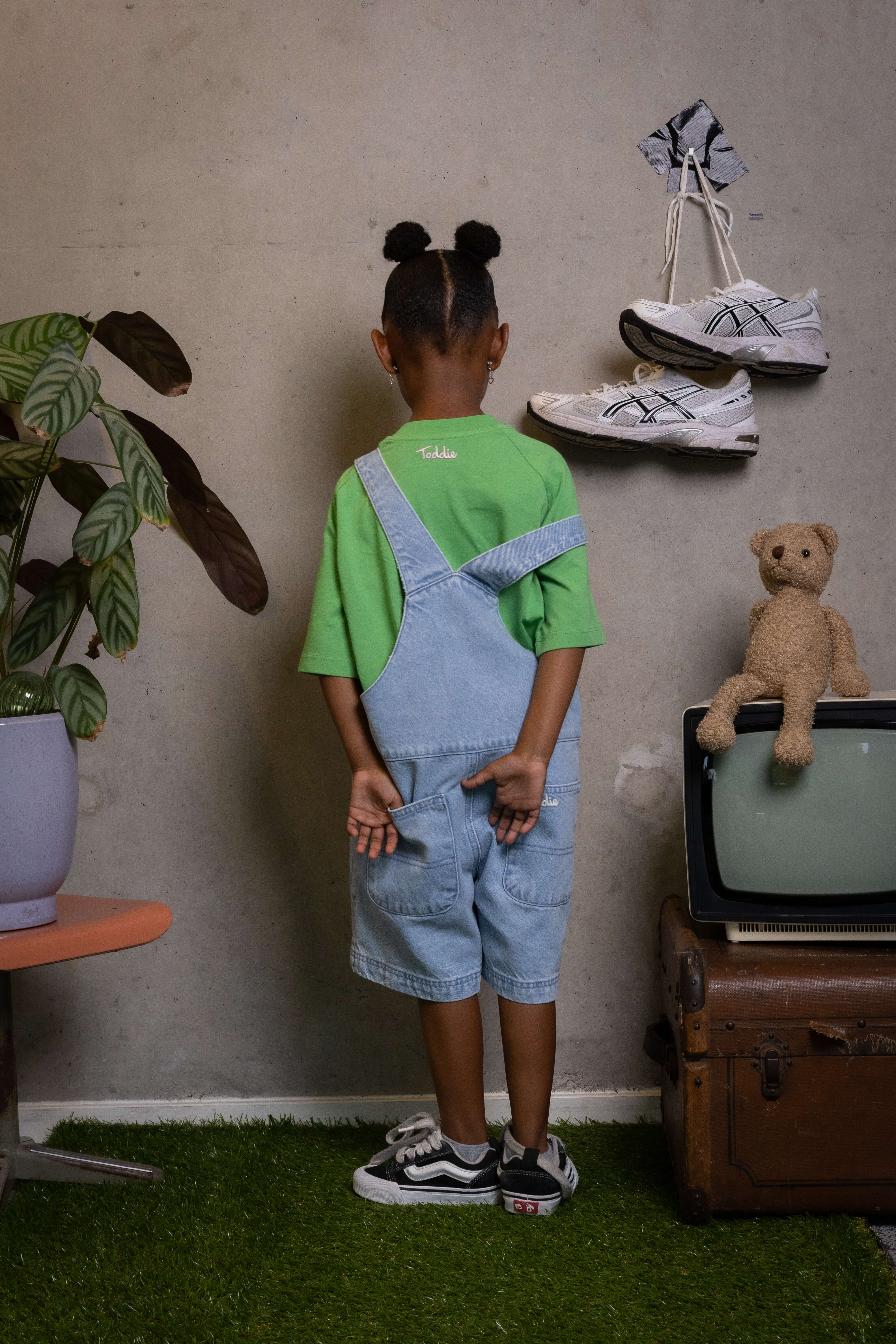 FIT #12 denim overalls perfect for confident kids who know how to rock casual styles, Toddie real and creative brand.