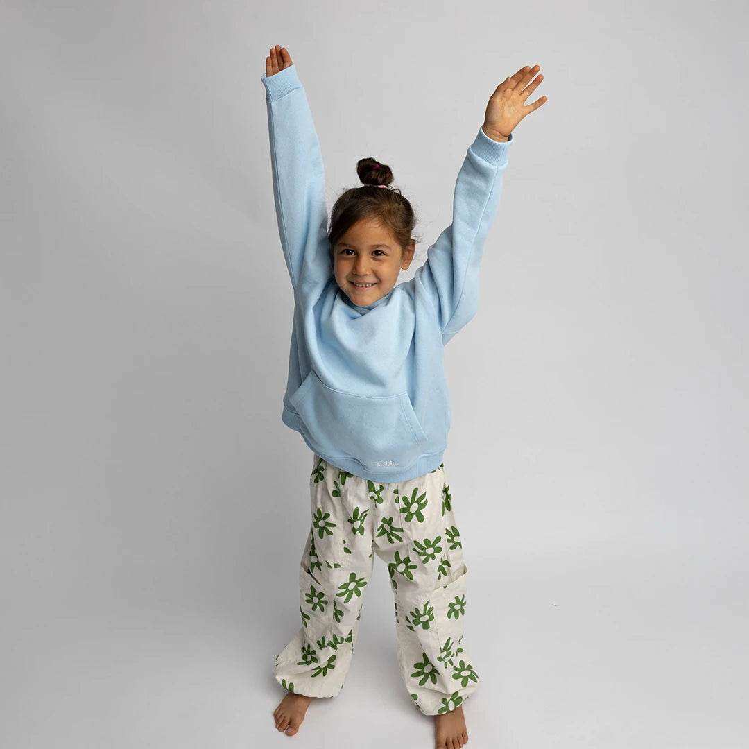 Hoodie, Blue, Kids, Toddie, Oversized, Unisex, Streetwear, 
