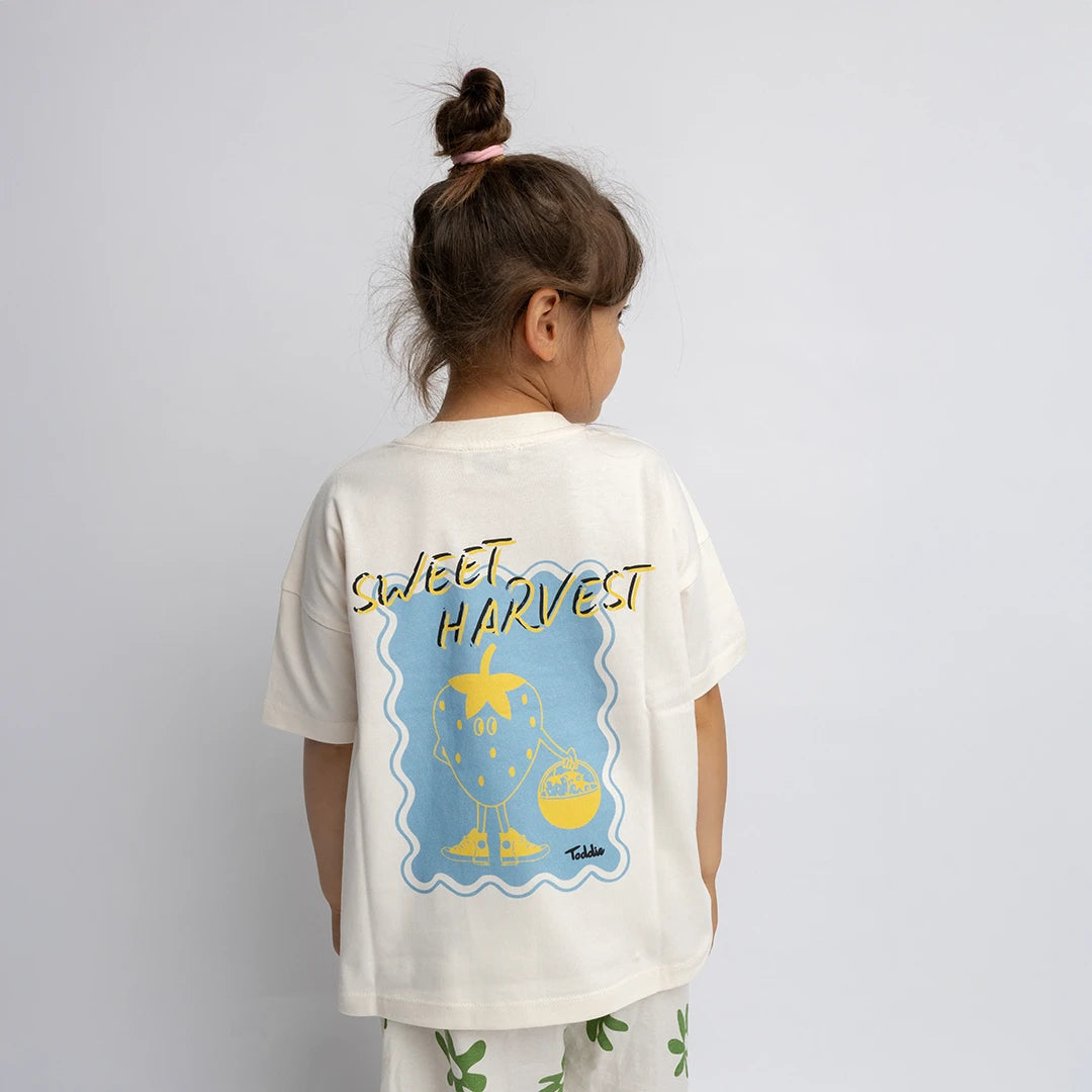 Toddie ,kidswear, Oversized tee, sweet harvest strawberry, cotton